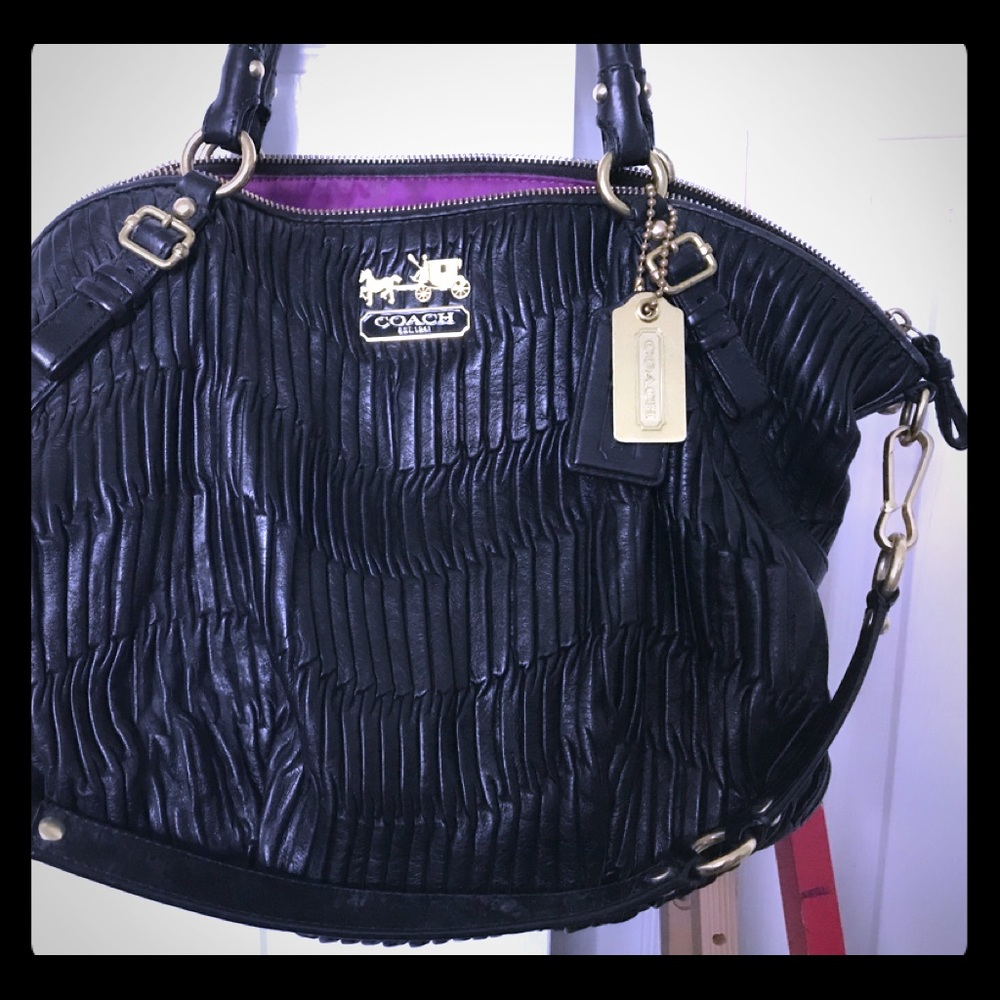 Coach Madison gathered leather handbag